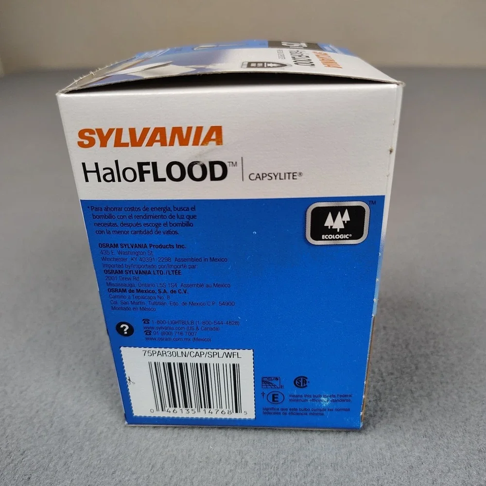 Sylvania Halo Flood Par 30 Light Bulbs 75W 4 Pack 50⁰ Wide Indoor Outdoor 3.75